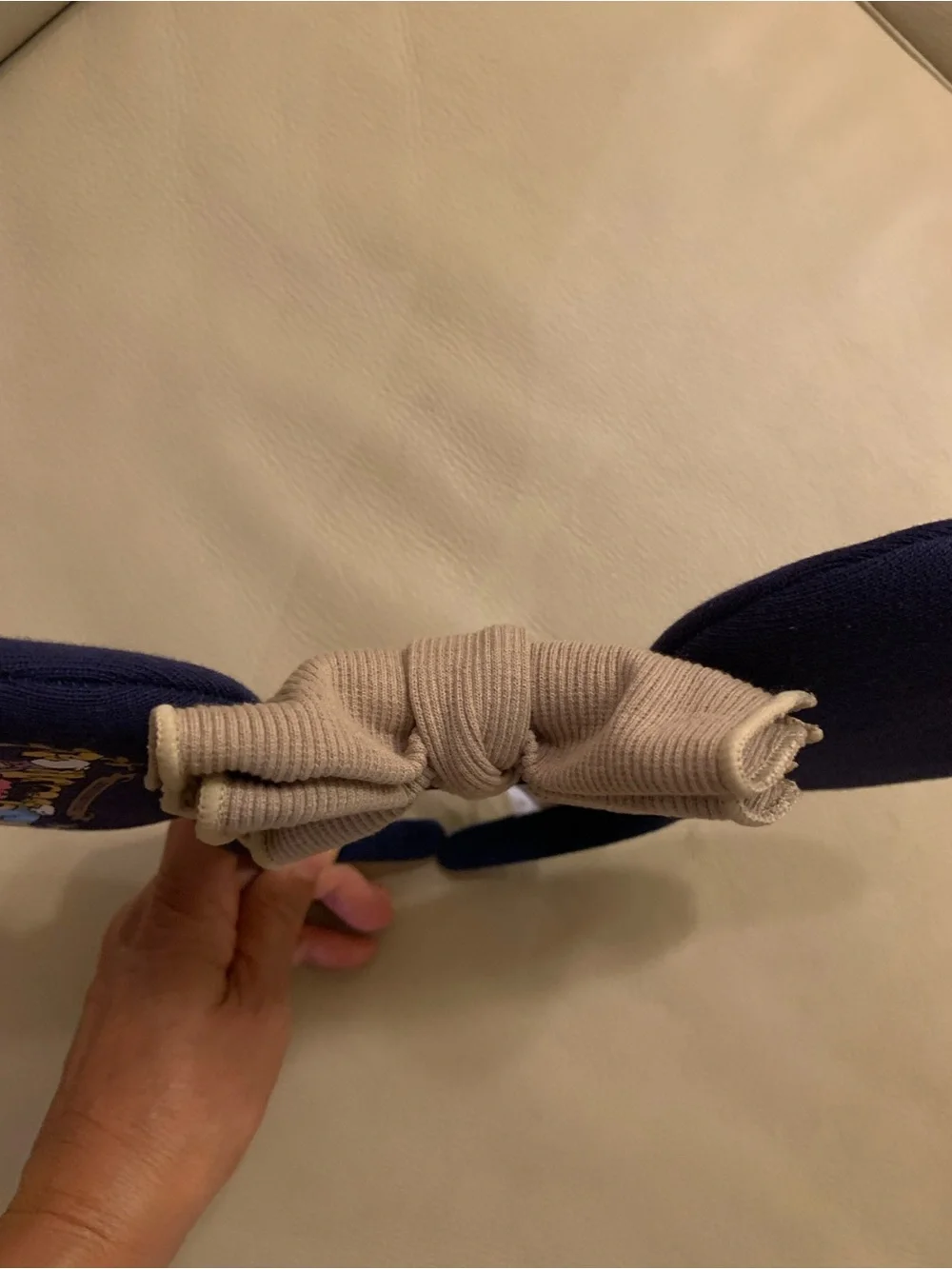 Tokyo Disney Resort Limited Minnie Mouse Headband Blue Beige Bow EUC Japan